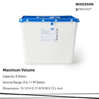 McKesson Prevent® Pharmaceutical Waste Container, 8 Gal., 13.5 x 17.3 x 13 inch