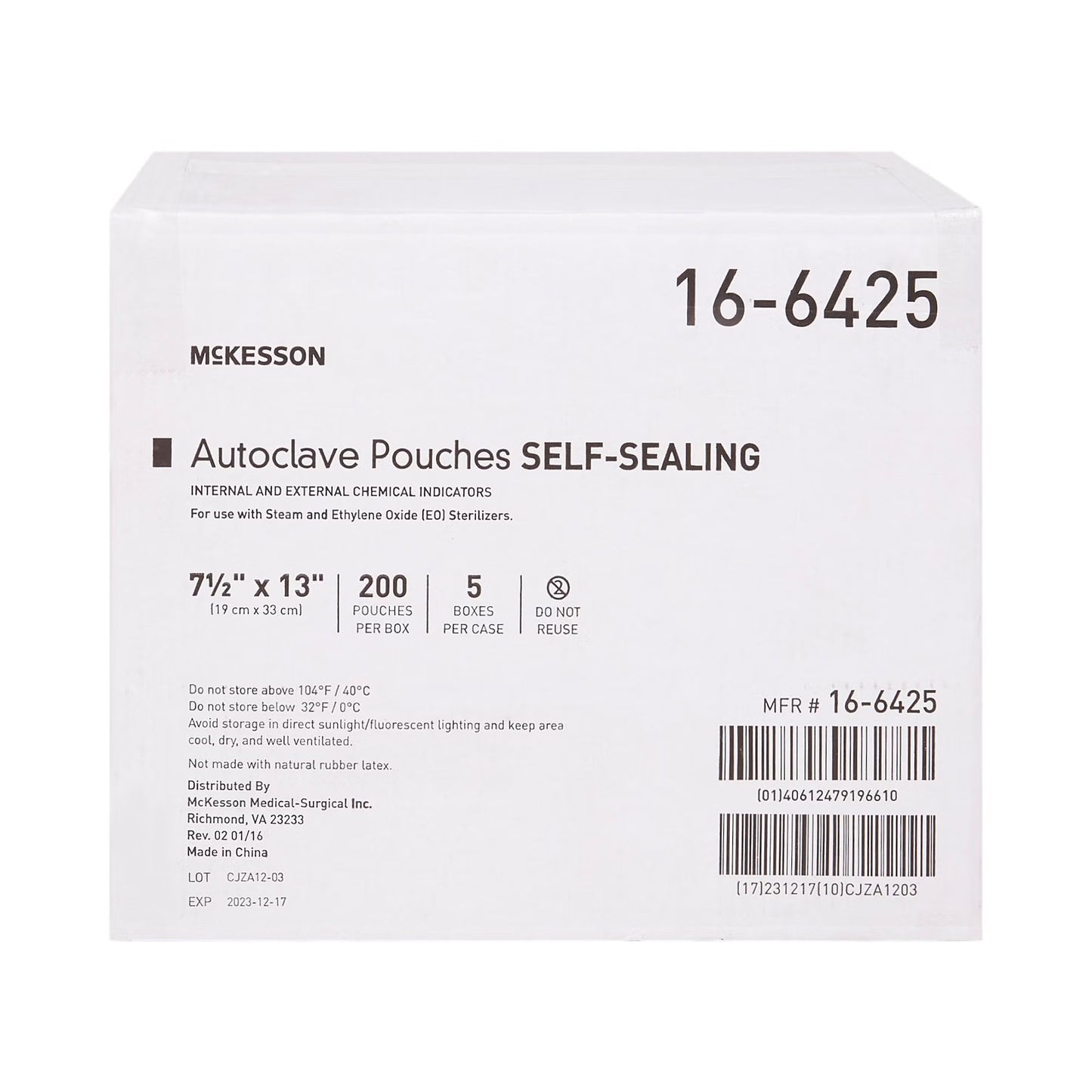 McKesson Sterilization Pouch, 7.5 x 13 Inch