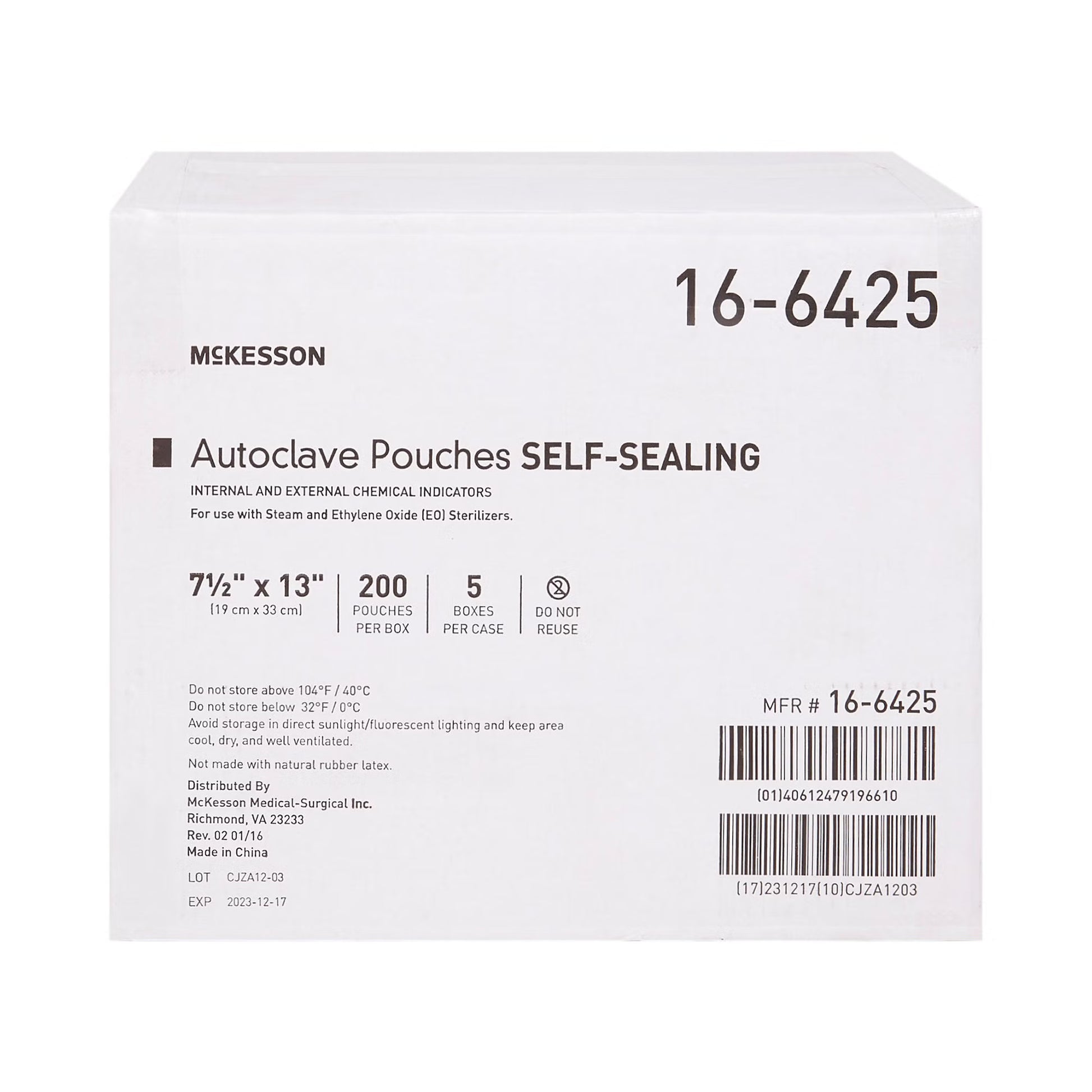 McKesson Sterilization Pouch, 7.5 x 13 Inch