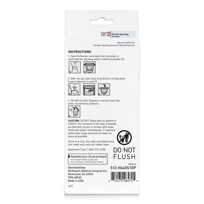 McKesson Commode and Bedpan Liner with Absorbent Powder