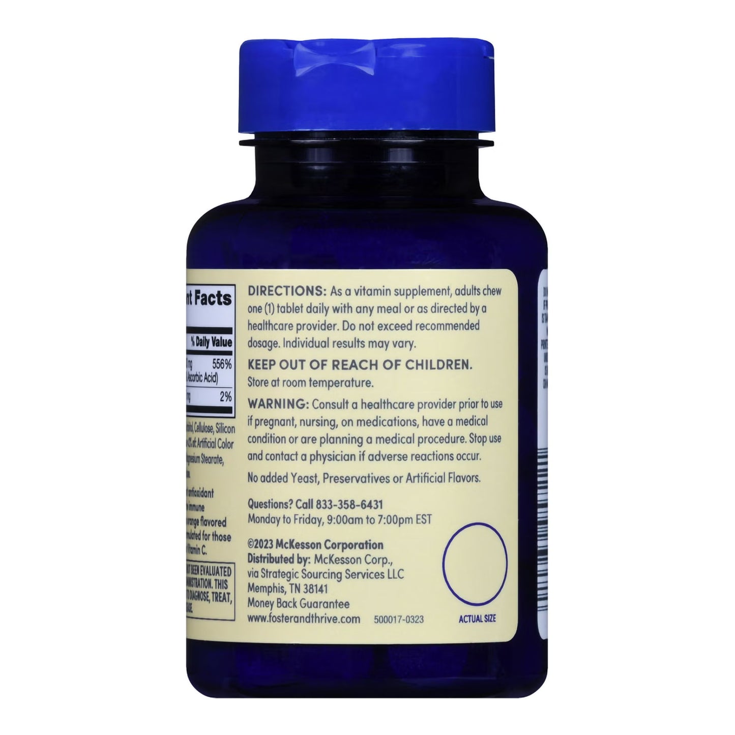 Foster & Thrive™ Chewable Vitamin C 500 mg Tablets Natural Orange
