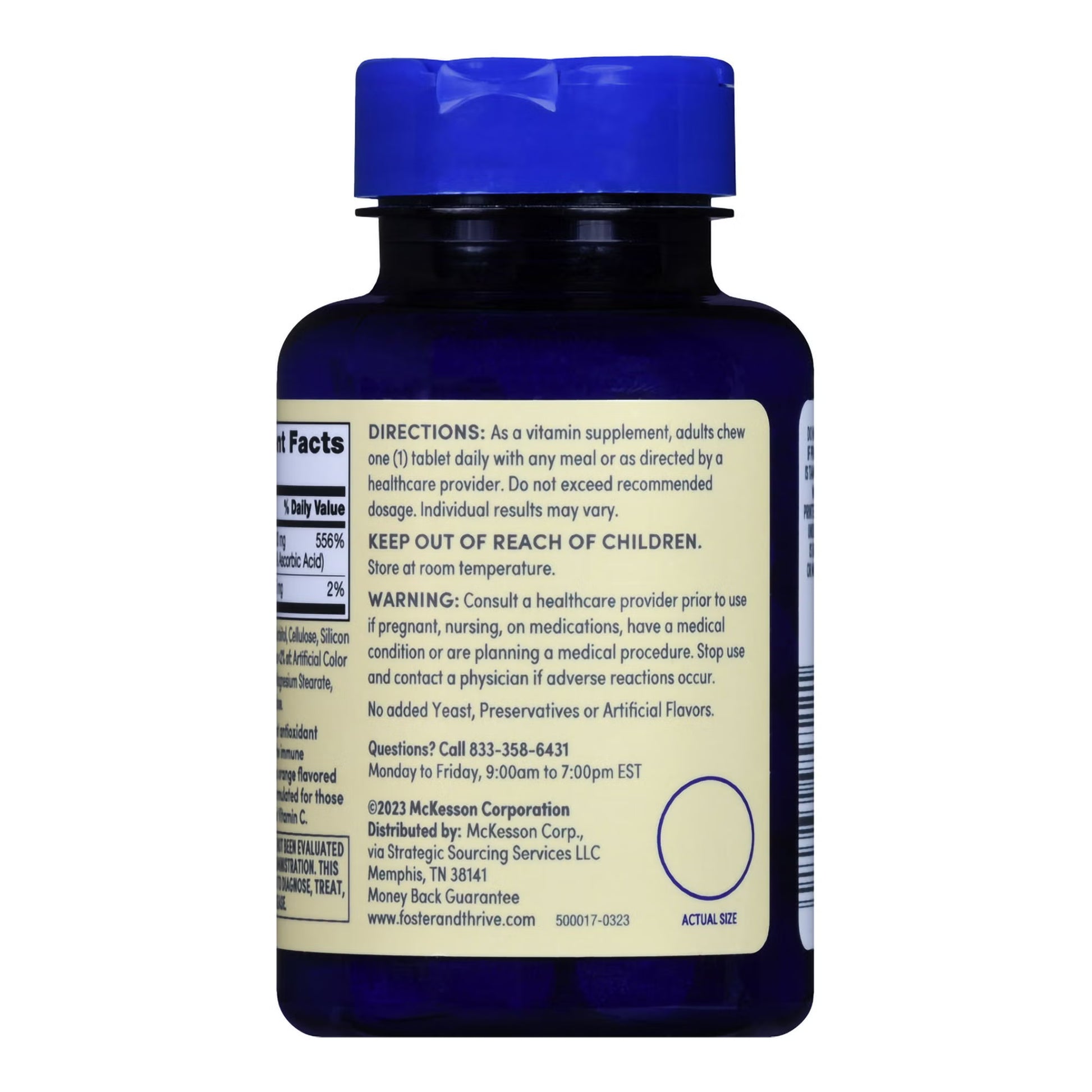 Foster & Thrive™ Chewable Vitamin C 500 mg Tablets Natural Orange
