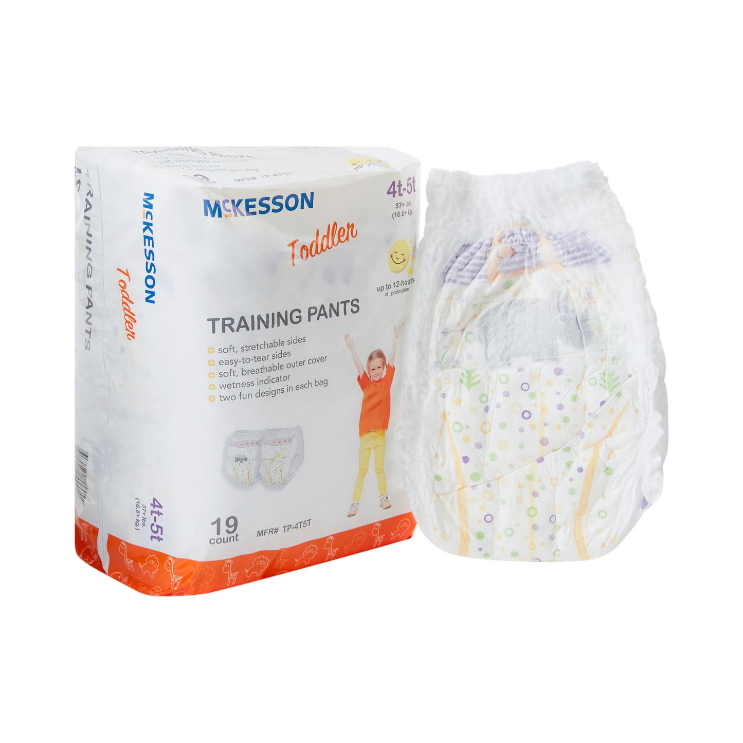McKesson Toddler Training Pants, 4T to 5T for Children weighing 37+ lbs.