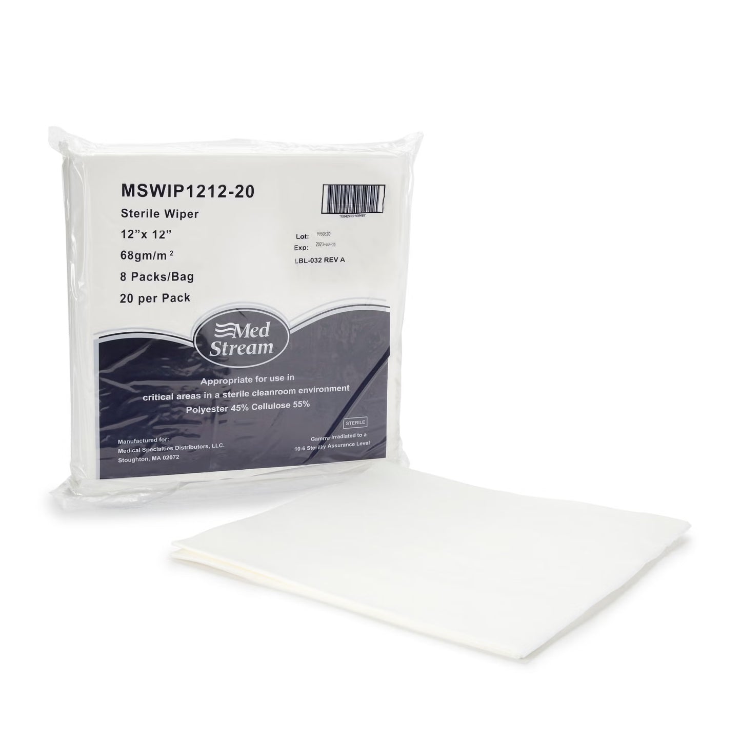 McKesson Cleanroom Wipe ISO Class 5, White, Sterile, Disposable, 12 x 12 Inch
