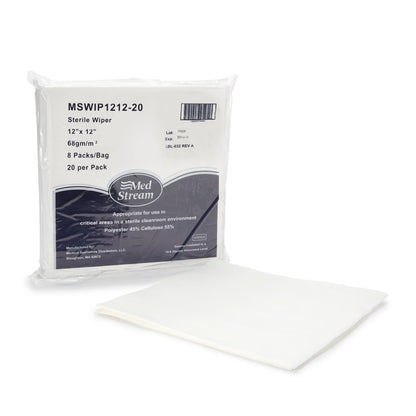 McKesson Cleanroom Wipe ISO Class 5, White, Sterile, Disposable, 12 x 12 Inch