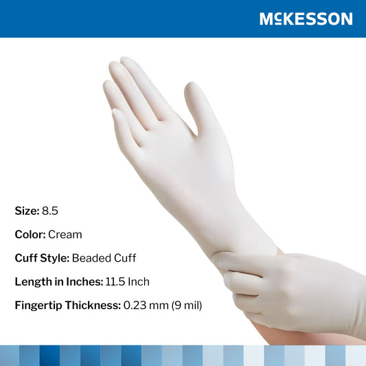 McKesson Perry® Performance Plus Surgical Glove, Size 8.5, Cream