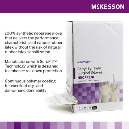 McKesson Perry® Polychloroprene Surgical Glove, Size 6, Cream