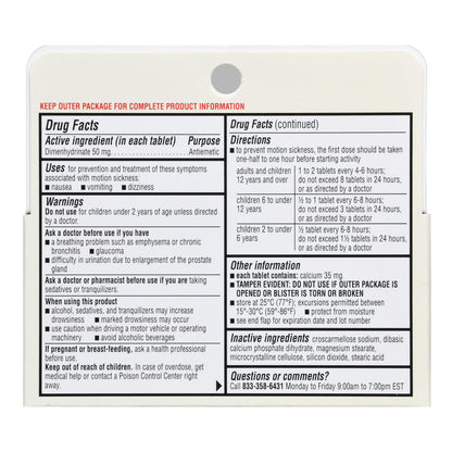 Foster & Thrive™ Motion Sickness Dimenhydrinate 50 mg Tablets