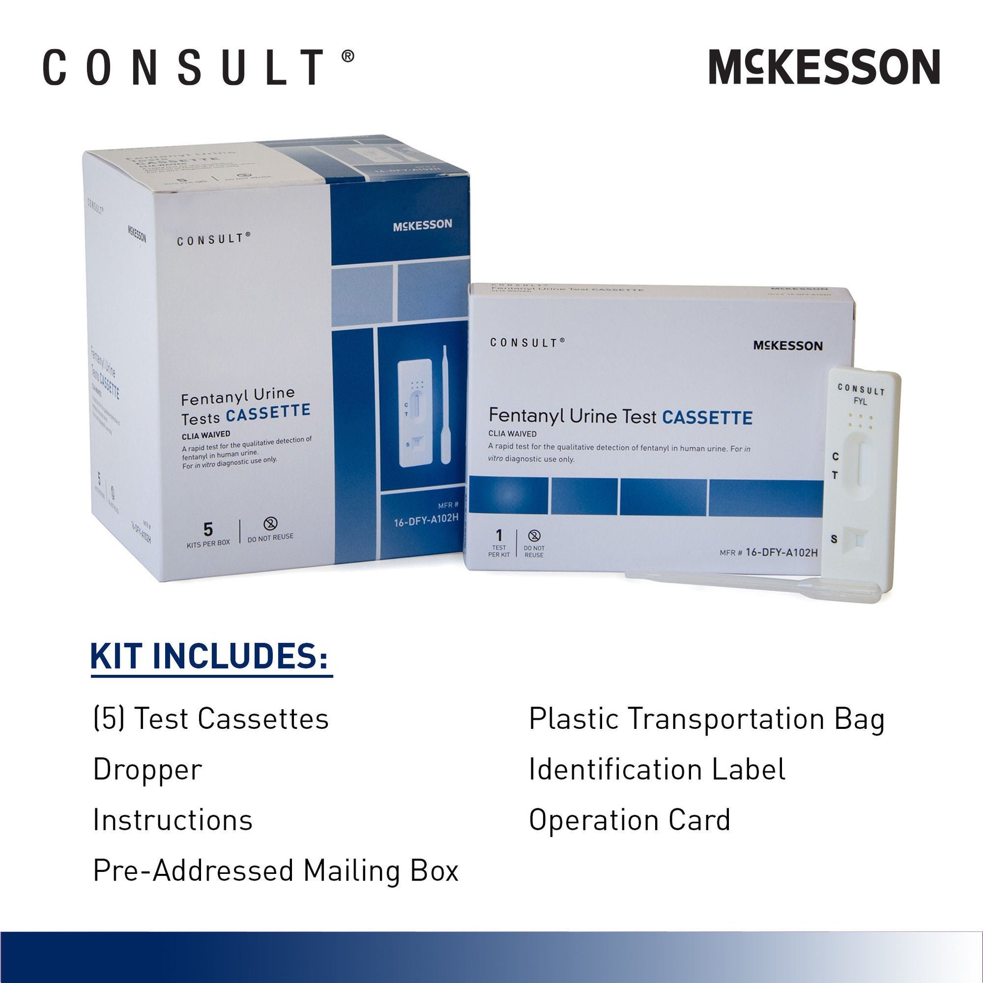 McKesson Consult® Over-the-Counter Test Kit for At-Home Use, Fentanyl