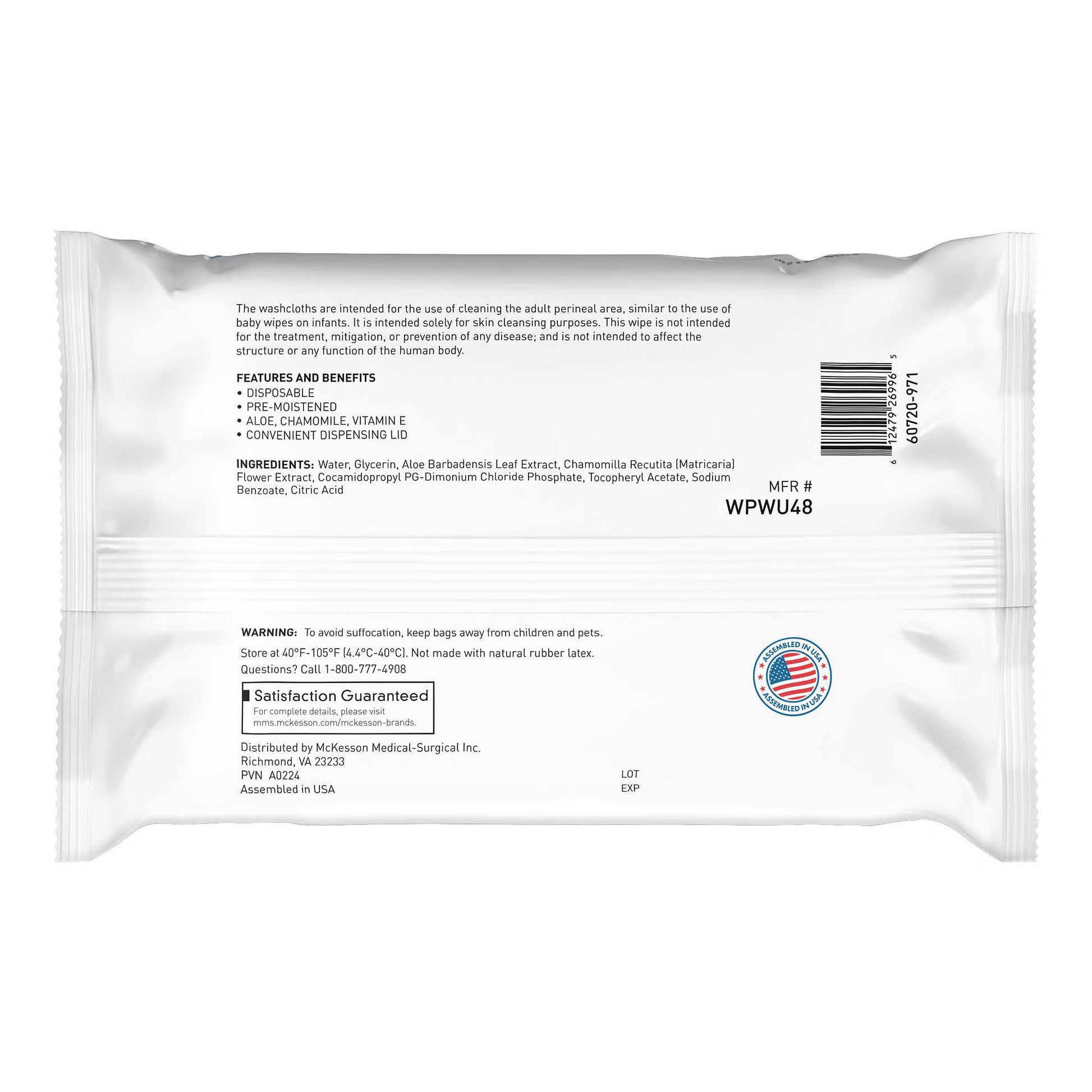 McKesson Fragrance Free Personal Cleansing Wipe
