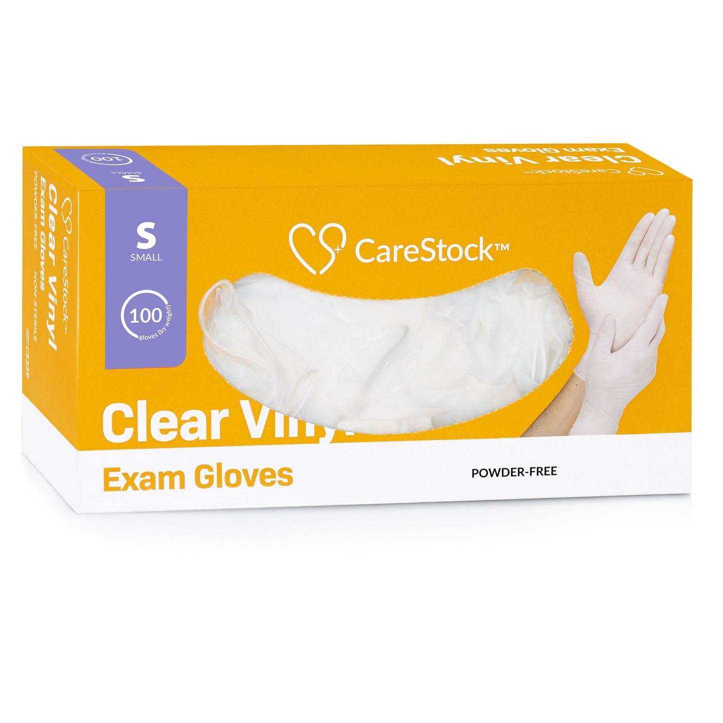 CareStock™ Vinyl Exam Glove, Small, Ivory