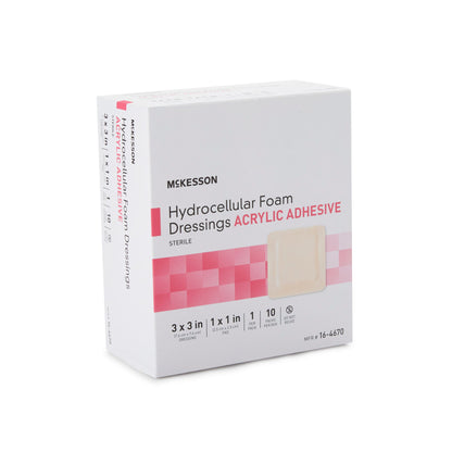 McKesson Adhesive Foam Dressing with Border, 3 x 3 Inch