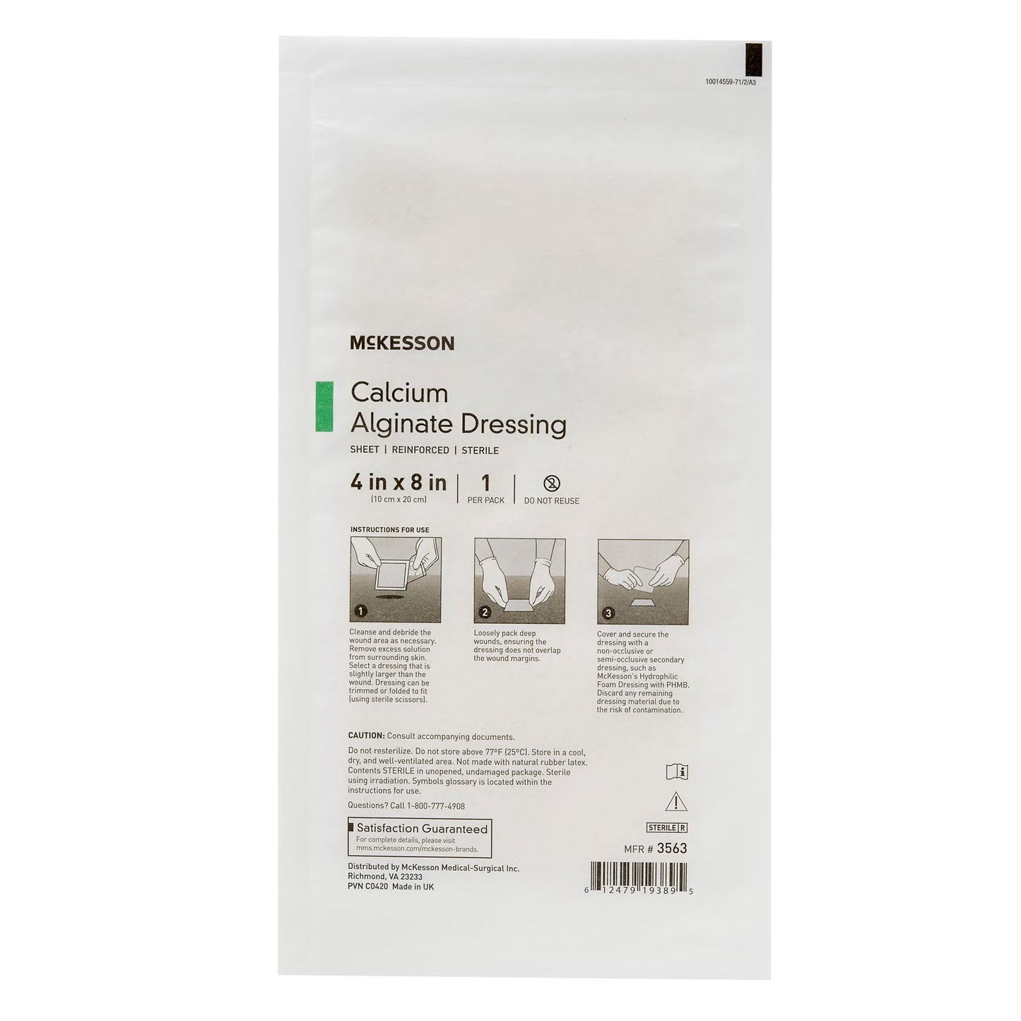 McKesson Alginate Dressing, 4 x 8 inch