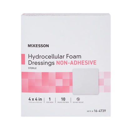 McKesson Nonadhesive without Border Foam Dressing, 4 x 4 Inch