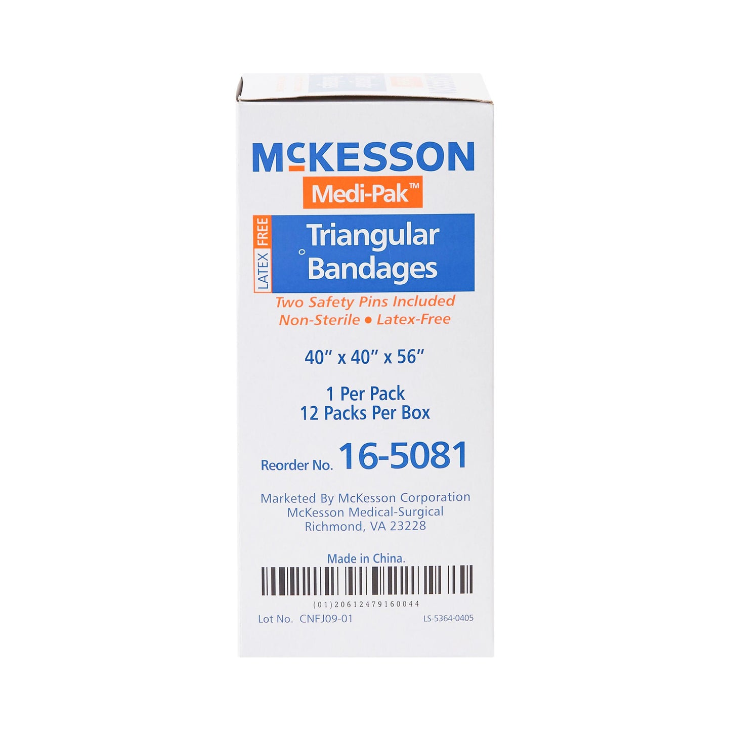 McKesson Triangular Bandage, 40 x 40 x 56 Inch