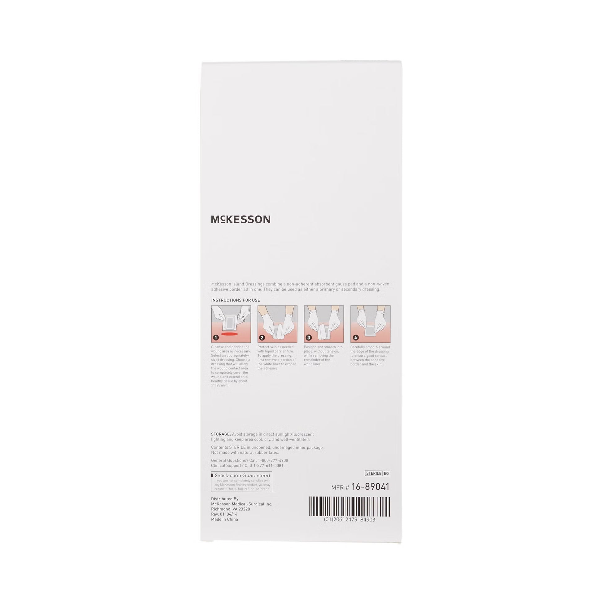 McKesson White Adhesive Dressing, 4 x 10 Inch