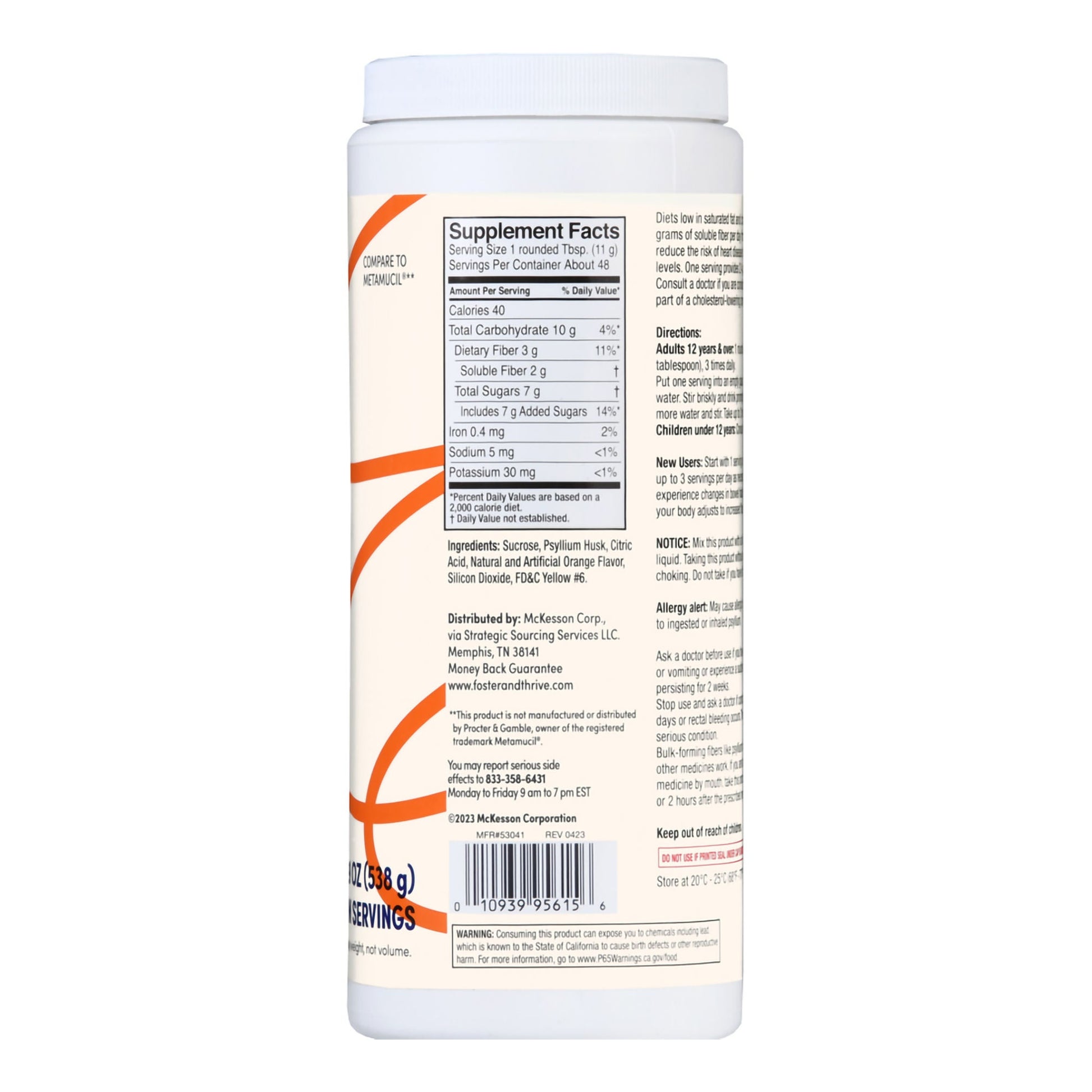 Foster & Thrive™ Fiber Powder Original Texture Orange