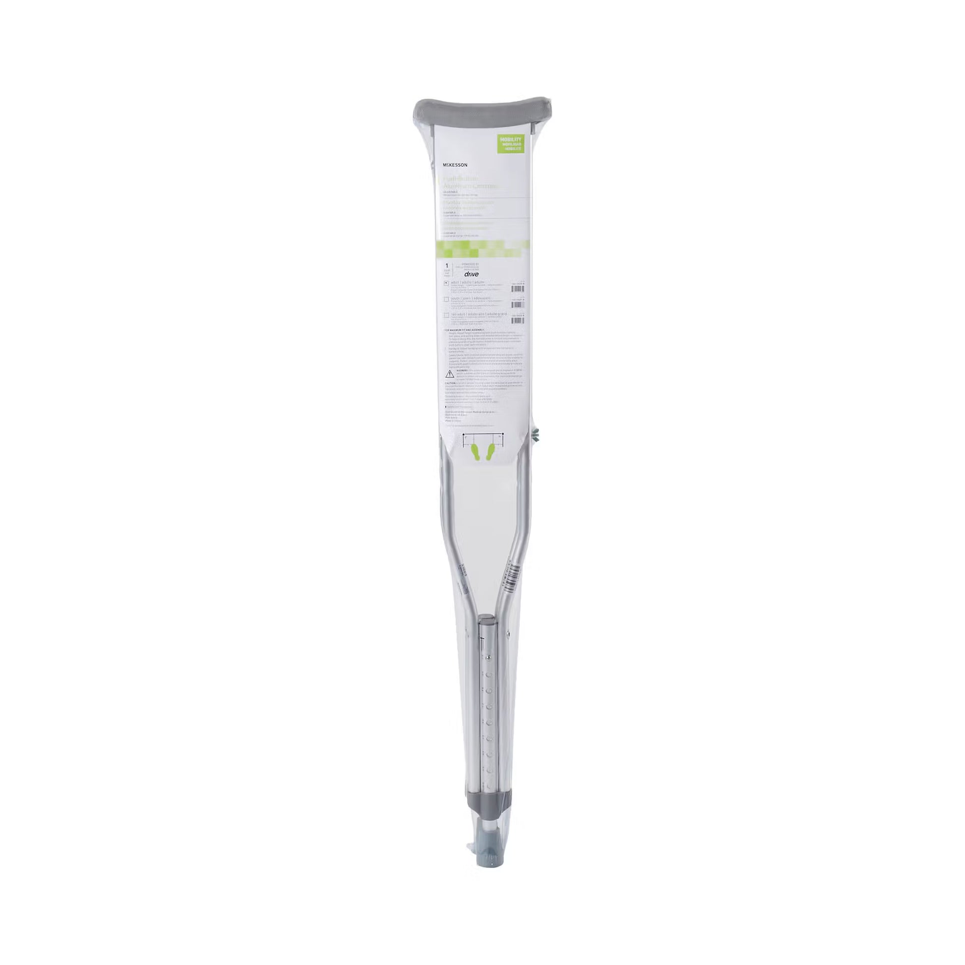 McKesson Adult Underarm Crutches, 5'2" – 5'10"