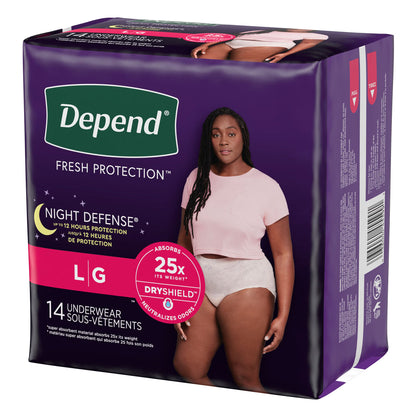 Depend® Night Defense® Women's Absorbent Underwear, Large