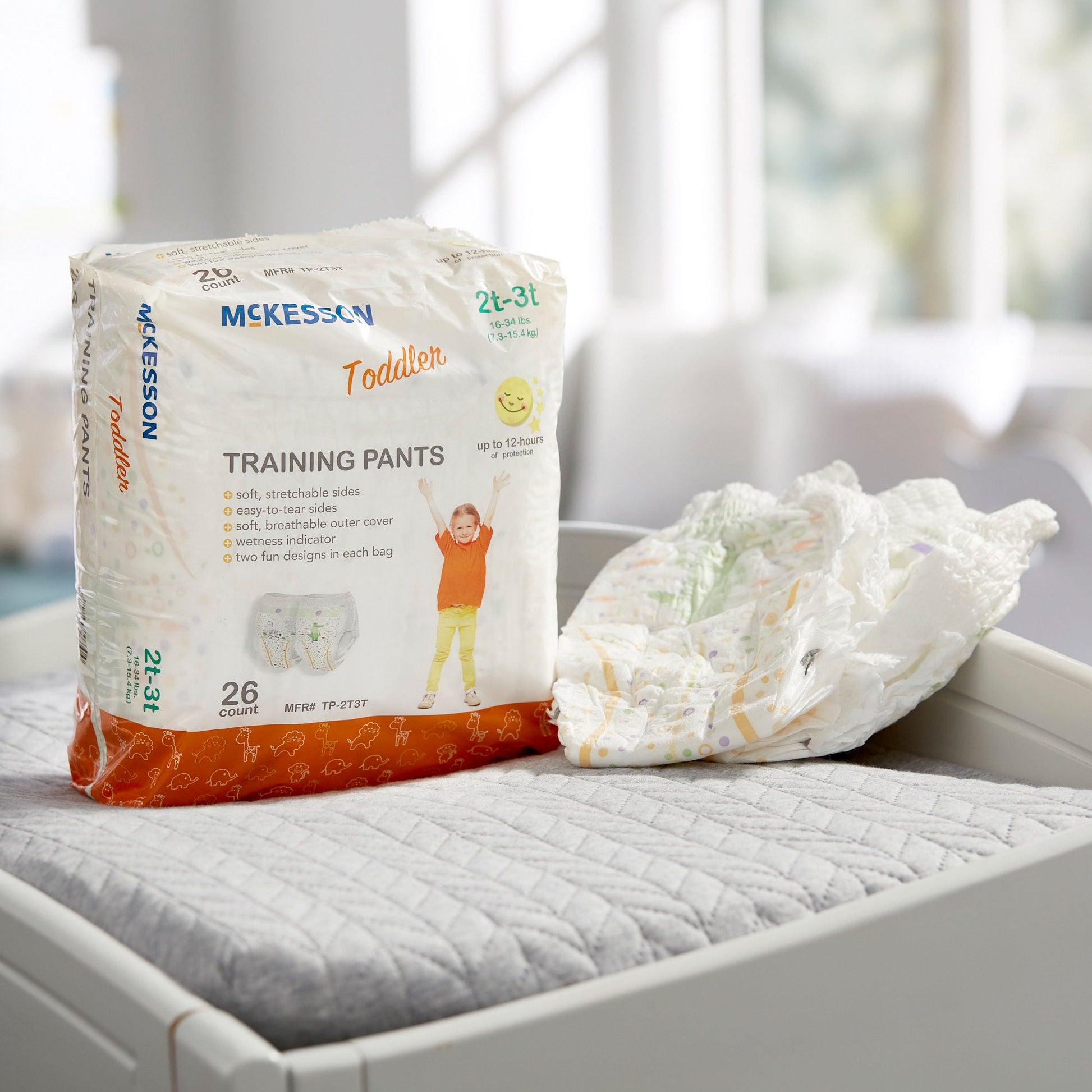 McKesson Toddler Training Pants, 2T to 3T for Children weighing 16 – 34 lbs.