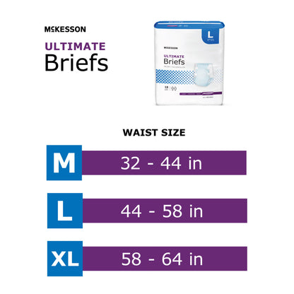 McKesson Ultimate Heavy Absorbency Incontinence Brief, Large