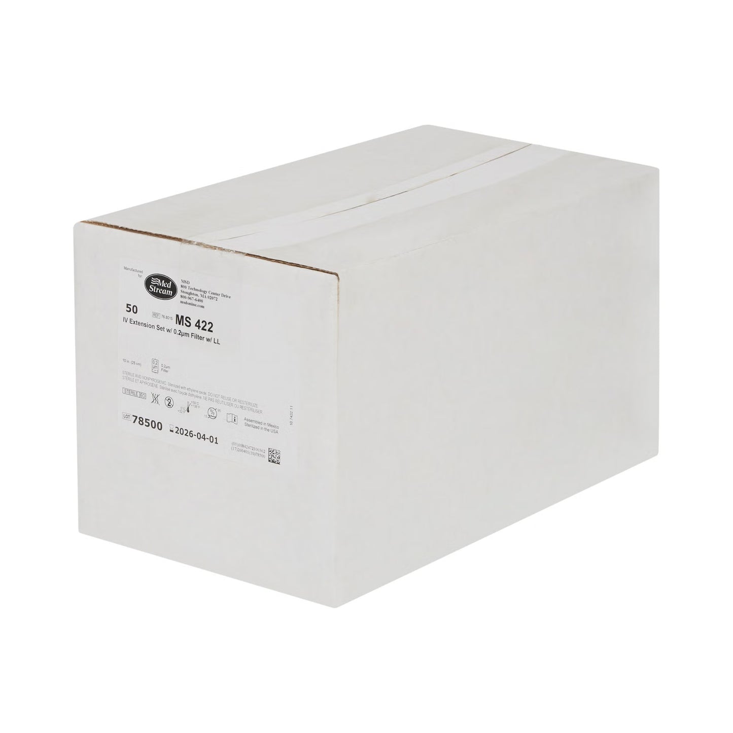 McKesson IV Extension Set, Standard Bore 10-inch Tubing, 0.2 Micron Filter