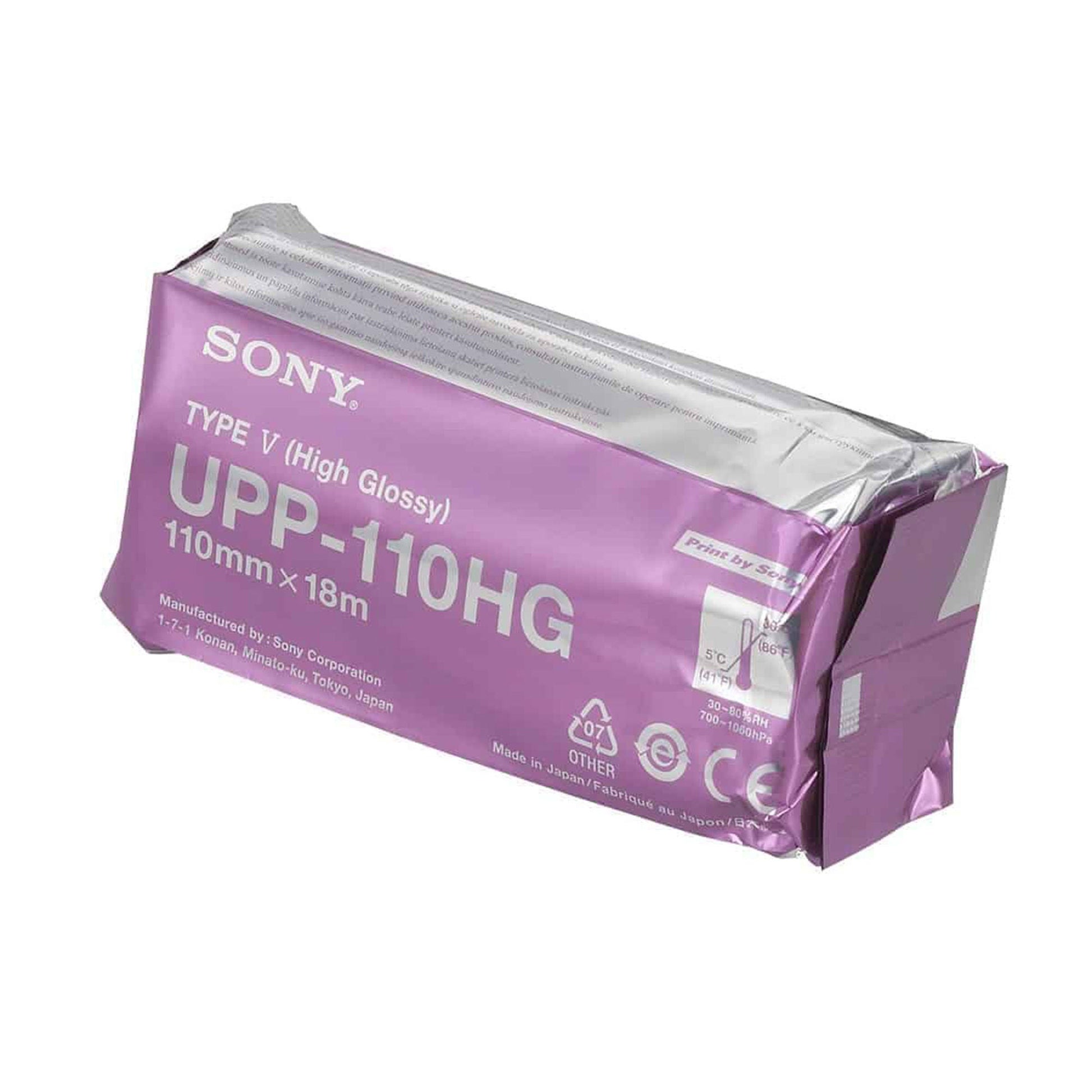 Ultrasound Video Paper Sony® Roll Black and White High Gloss Without Grid