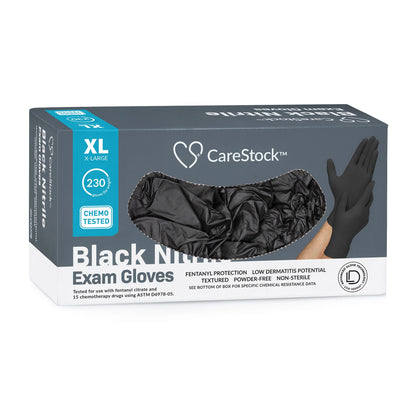 CareStock™ Nitrile Exam Glove, Extra Large, Black