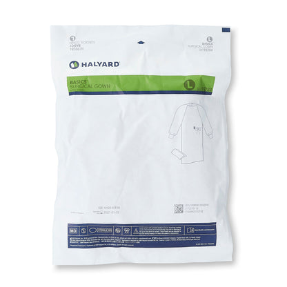 Halyard Basics Nonreinforced Surgical Gown with Towel, Large, Blue