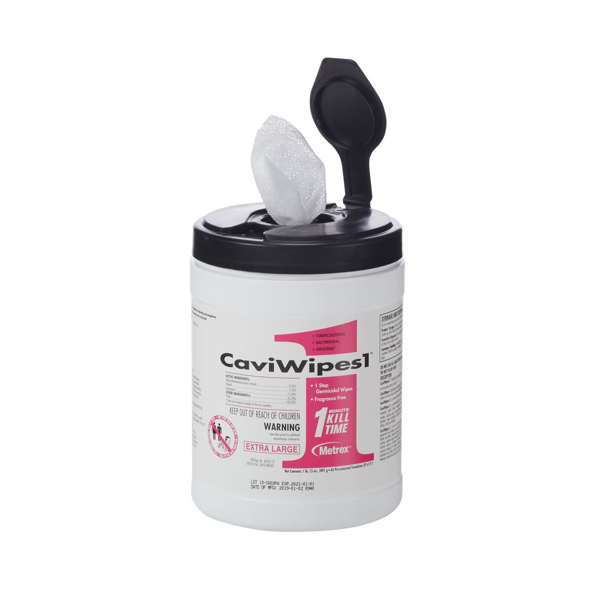 CaviWipes1 Surface Disinfectant, Alcohol Based, nonsterile, Disposable