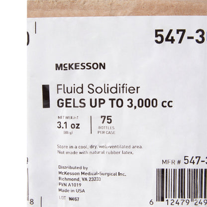 McKesson Fluid Solidifier – Gels up to 3,000 cc – Screw Cap Bottle, 3.1 oz