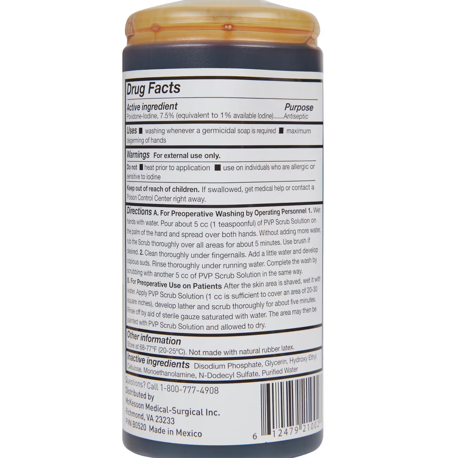McKesson Bactericide Antiseptic PVP Scrub Solution, 16 oz. Bottle