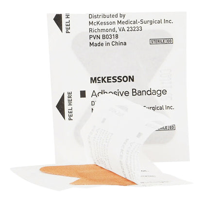 McKesson Fingertip Tan Adhesive Strip, Small