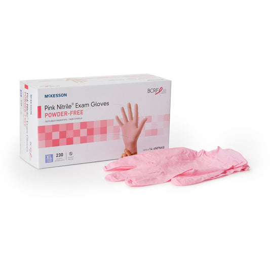 McKesson Pink Nitrile® Nitrile Exam Glove, Extra Large, Pink