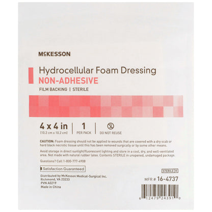 McKesson Nonadhesive without Border Foam Dressing, 4 x 4 Inch