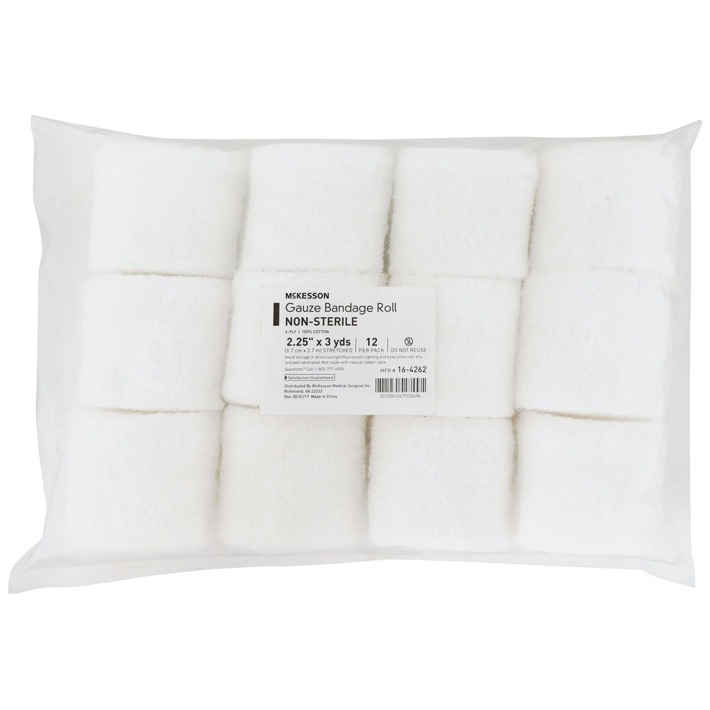 McKesson Fluff Bandage Roll, 2.5 Inch x 3 Yard, Six-Ply