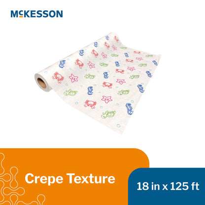 Table Paper McKesson 18 Inch Width 125 Foot Length Print (Sea Friends) Crepe