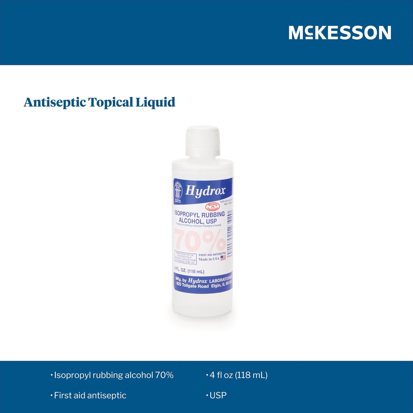 Hydrox Isopropyl Alcohol, 4-ounce Bottle