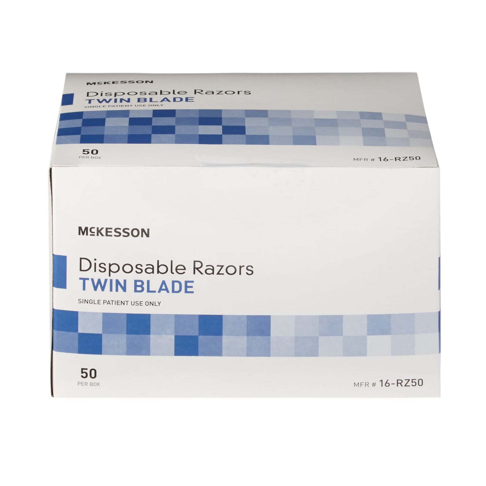 McKesson Twin-Blade Disposable Razor, Blue