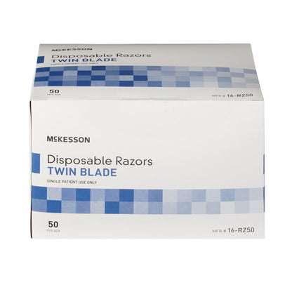 McKesson Twin-Blade Disposable Razor, Blue