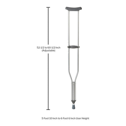 McKesson Underarm Crutches for Adults 5'10" – 6'6"