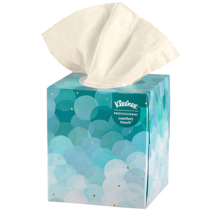 Kleenex Facial Tissue, Two-Ply, Cube Container, Boutique White