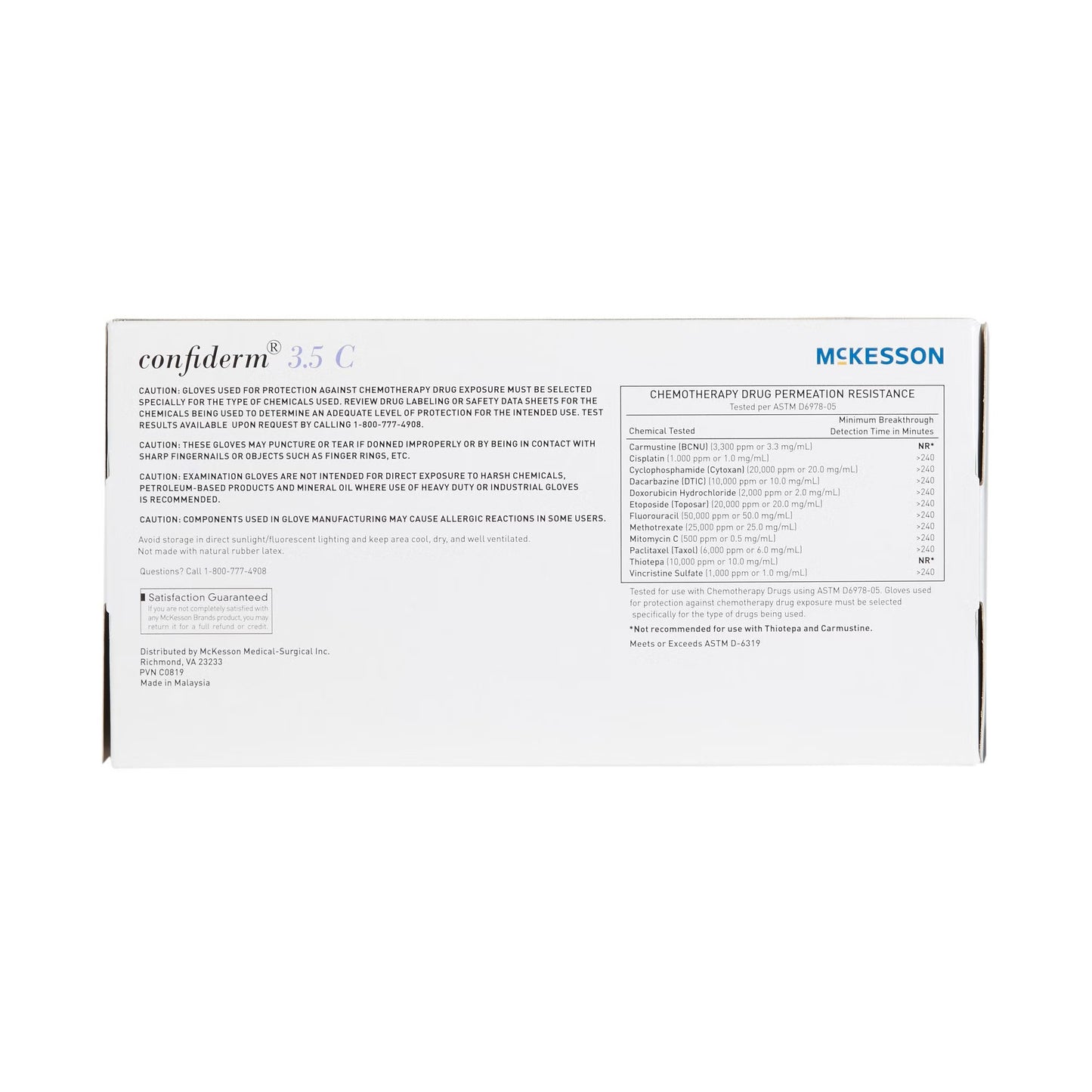 McKesson Confiderm® 3.5C Nitrile Exam Glove, Large, Blue