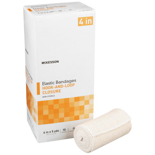 McKesson hook-and-loop closure Elastic Bandage, 4 Inch x 5 Yard