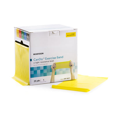 McKesson Exercise Resistance Band, Yellow, 5" x 25 Yard, Extra-Light Resistance