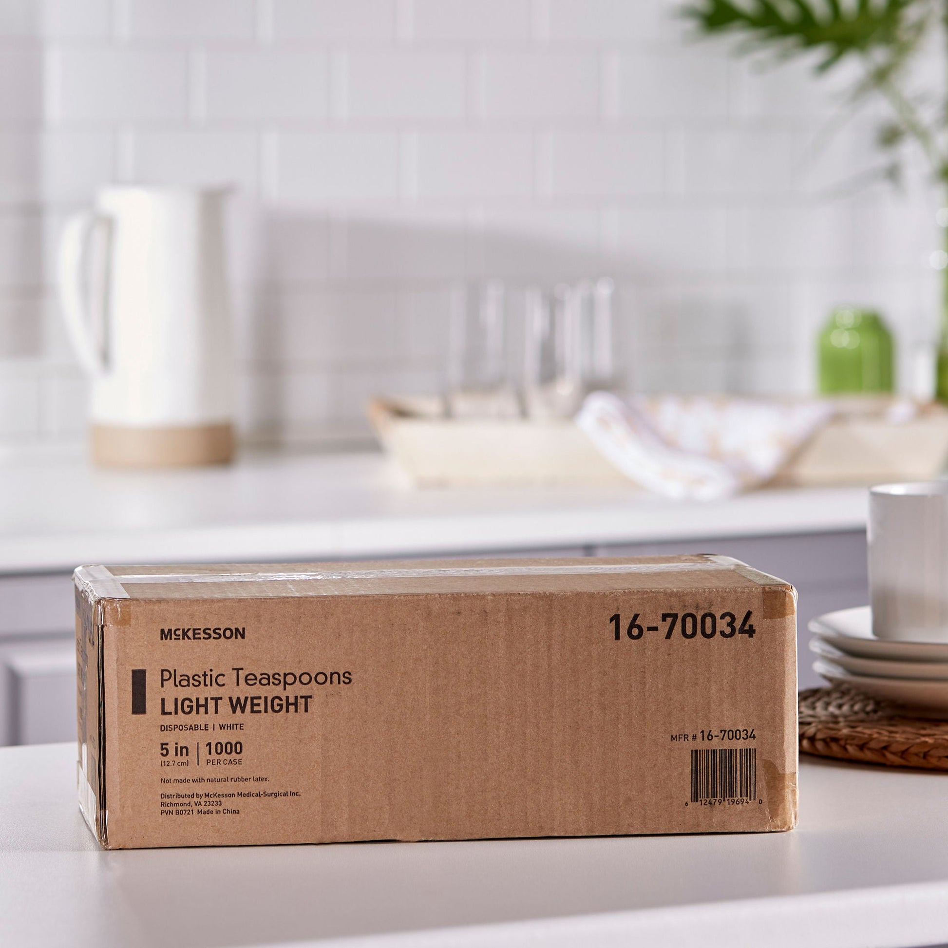 McKesson White Polypropylene Spoon