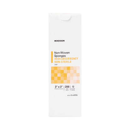 McKesson Nonwoven Sponge, 3 x 3 Inch, Four Ply