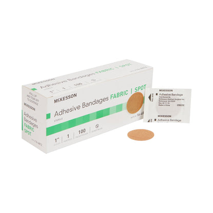 McKesson Round Tan Adhesive Spot Bandage, 1 Inch
