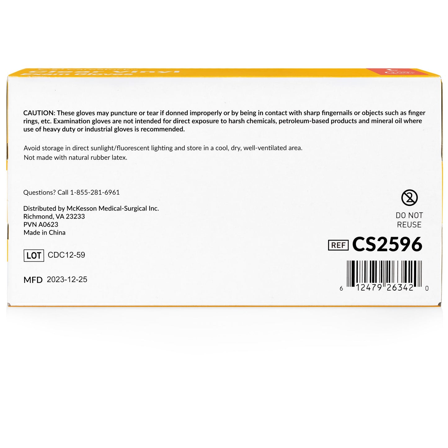 CareStock™ Vinyl Exam Glove, Large, Ivory