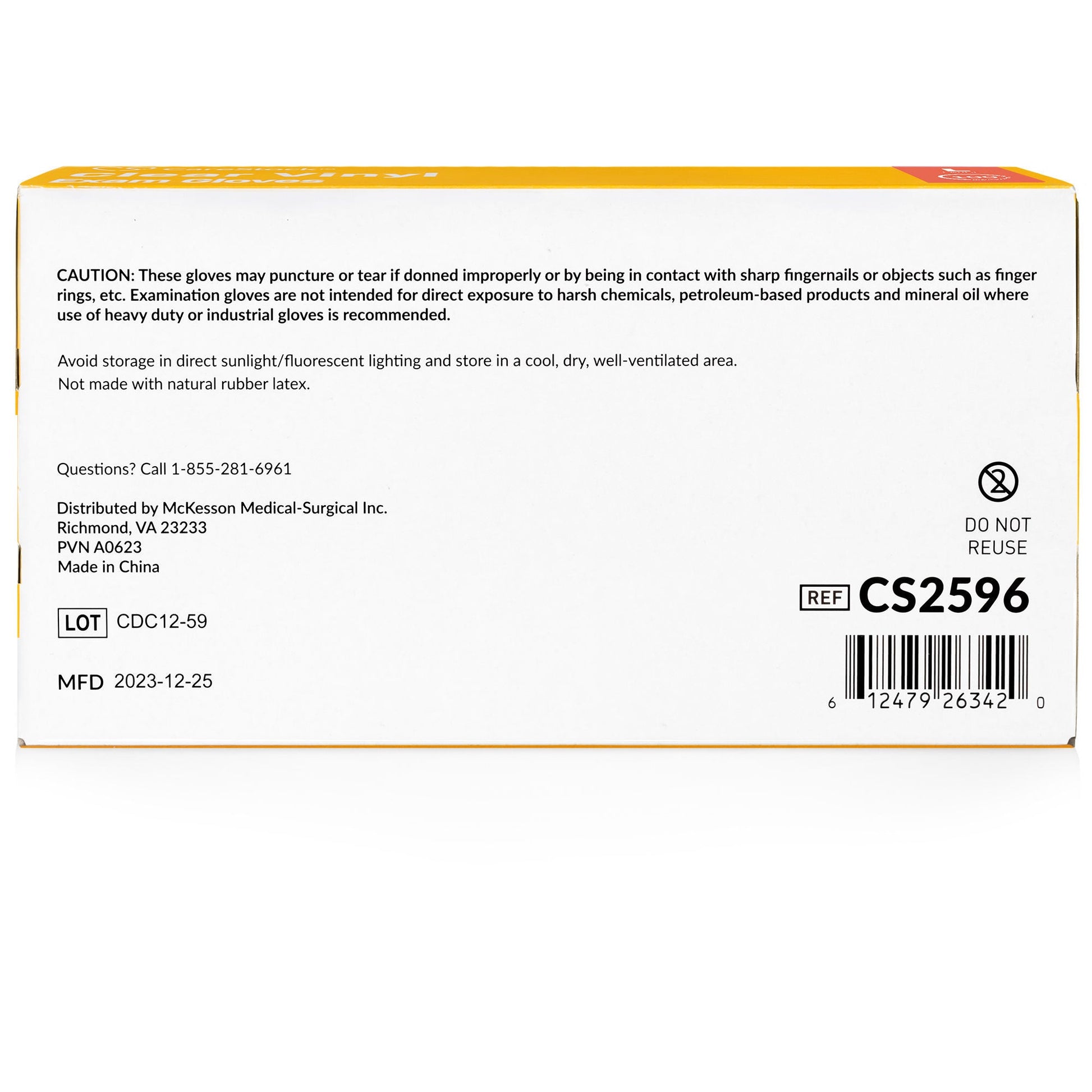 CareStock™ Vinyl Exam Glove, Large, Ivory